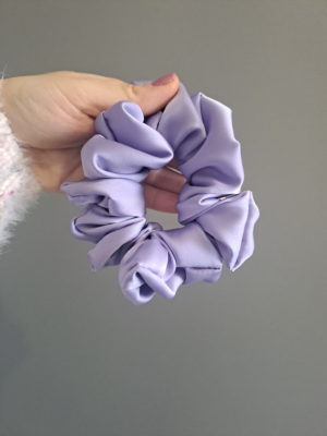 Scrunchie satyna premium (cienka) lawenda
